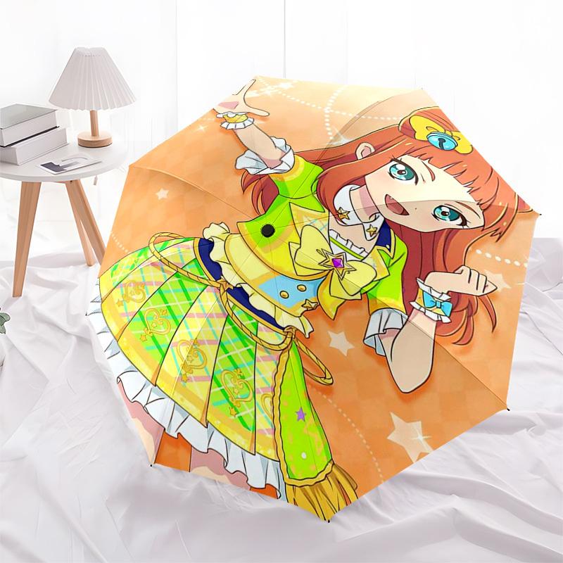 

1pc Lucky Star Outdoor Umbrella - Automatic Opening/Closing, Portable 3-Fold Design with 8-Rib Iron Frame - Perfect Gift for Fans, Travelers, Everyday