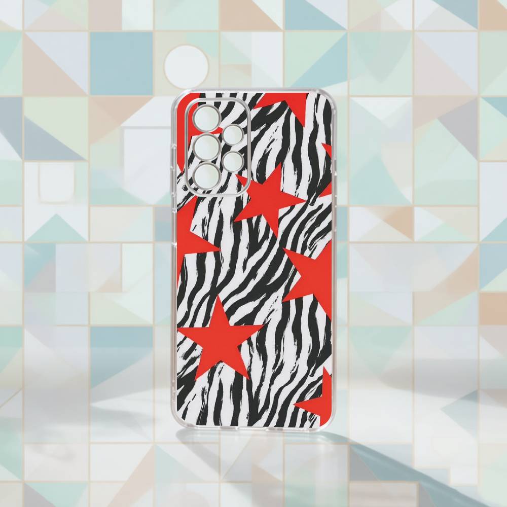 Leopard Print Cherry Star Phone Case Transparent Silicone Soft For Samsung S25,S24,S21,S22,S23,S30,Ultra,S20,Plus,Fe Samsung S10plus