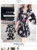 Trendiges Sommer 2019 Blumenmuster Schlankmachendes Koreanischer Stil Kleid für Frauen und Studentinnen