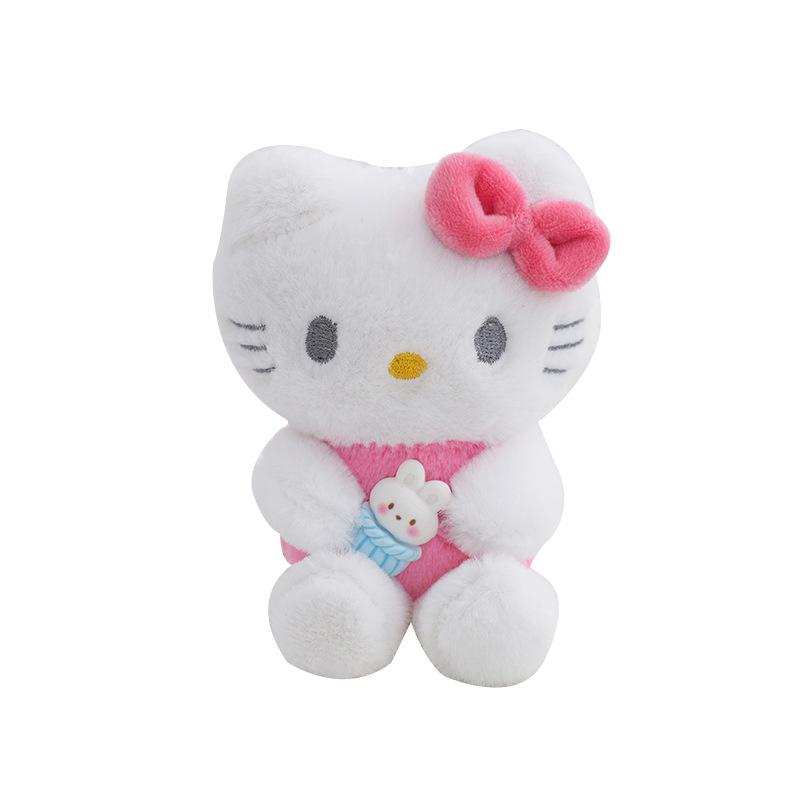 New Cartoon Sanrio Hello Kitty Plush Doll Kawaii Kitty Cat Keychain Plush Doll Cute Toy Girls Birthday Gift Toys