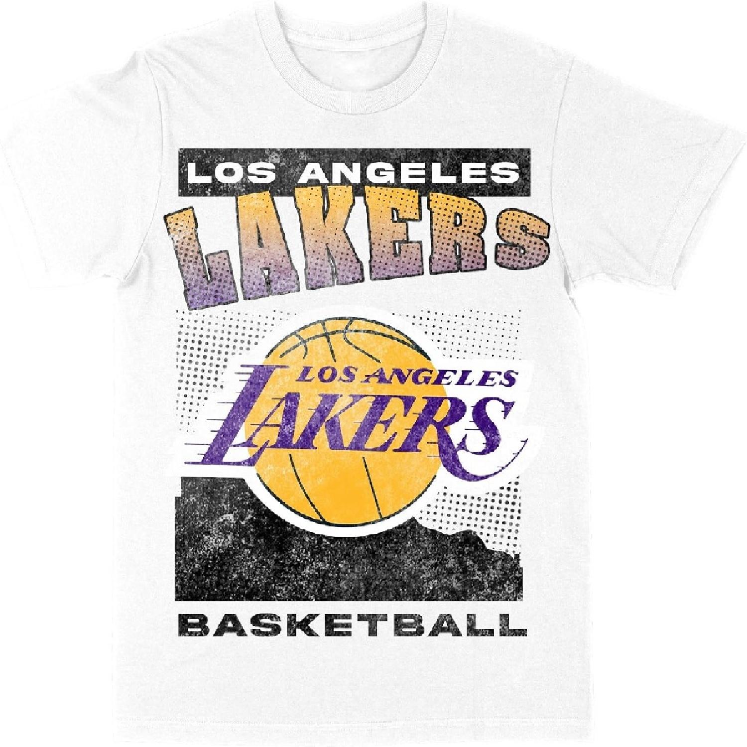 Philcos NBA Los Angeles Lakers Логотип-силуэт Лейкерс Однотонная Белая Белая Футболка S белый