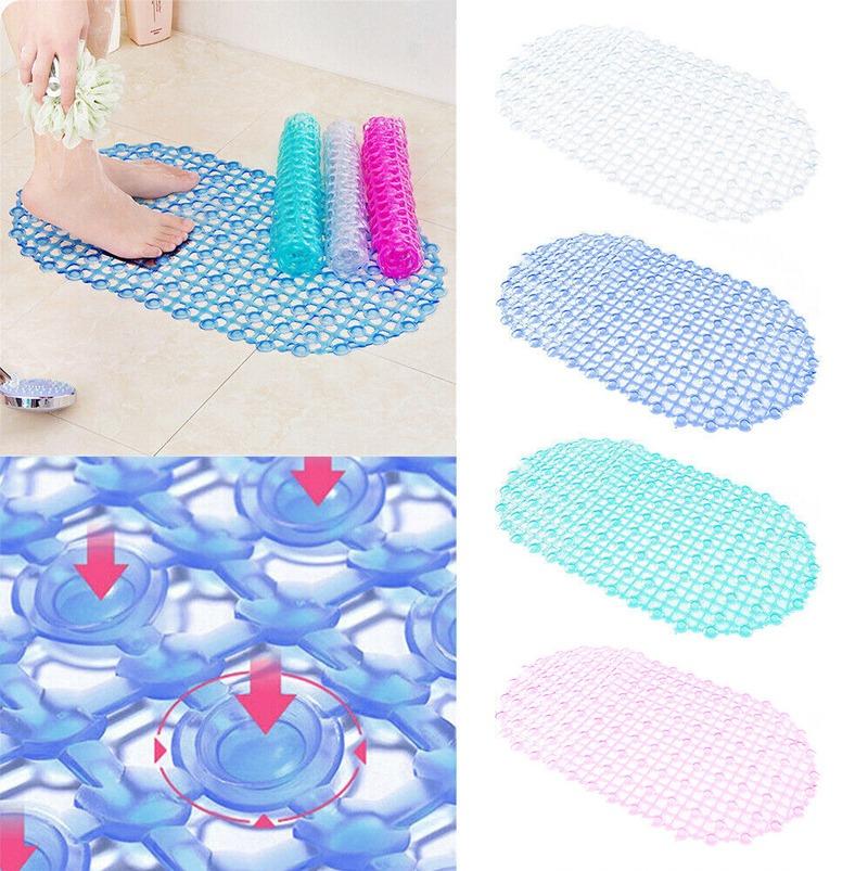 Bath Shower Mat NON Slip PVC Bathroom Mats ANTI Slip Strong Suction 35 X 61CM