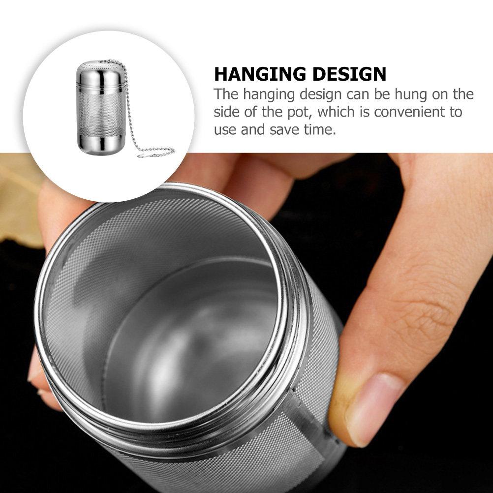 Stainless Steel Seasoning Strainer Ball Mesh Design Hanging Chain Kitchen Spice Filter Tea Infuser Soup Seasoning Filter Loose