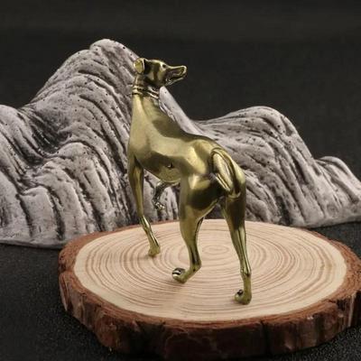 Hund Desktop Ornamente aus Messing Retro Tiermodell Statue Dekoratives Geschenk Heimdekor Handwerkszubehör