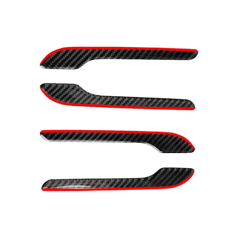 For Tesla Model 3/Y 2017-2022 carbon fiber exterior handle decoration sticker car modification