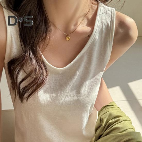 Women Vest O-Neck Sleeveless Loose Fit Tank Tops Solid Color Casual Camisole Summer Versatile Daily Tops