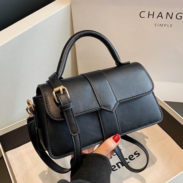 Retro Solid Color Handbag 2026 New Fashion Small Square Shoulder Crossbody Purse Vintage Magnetic Snap Closure Bag CLE