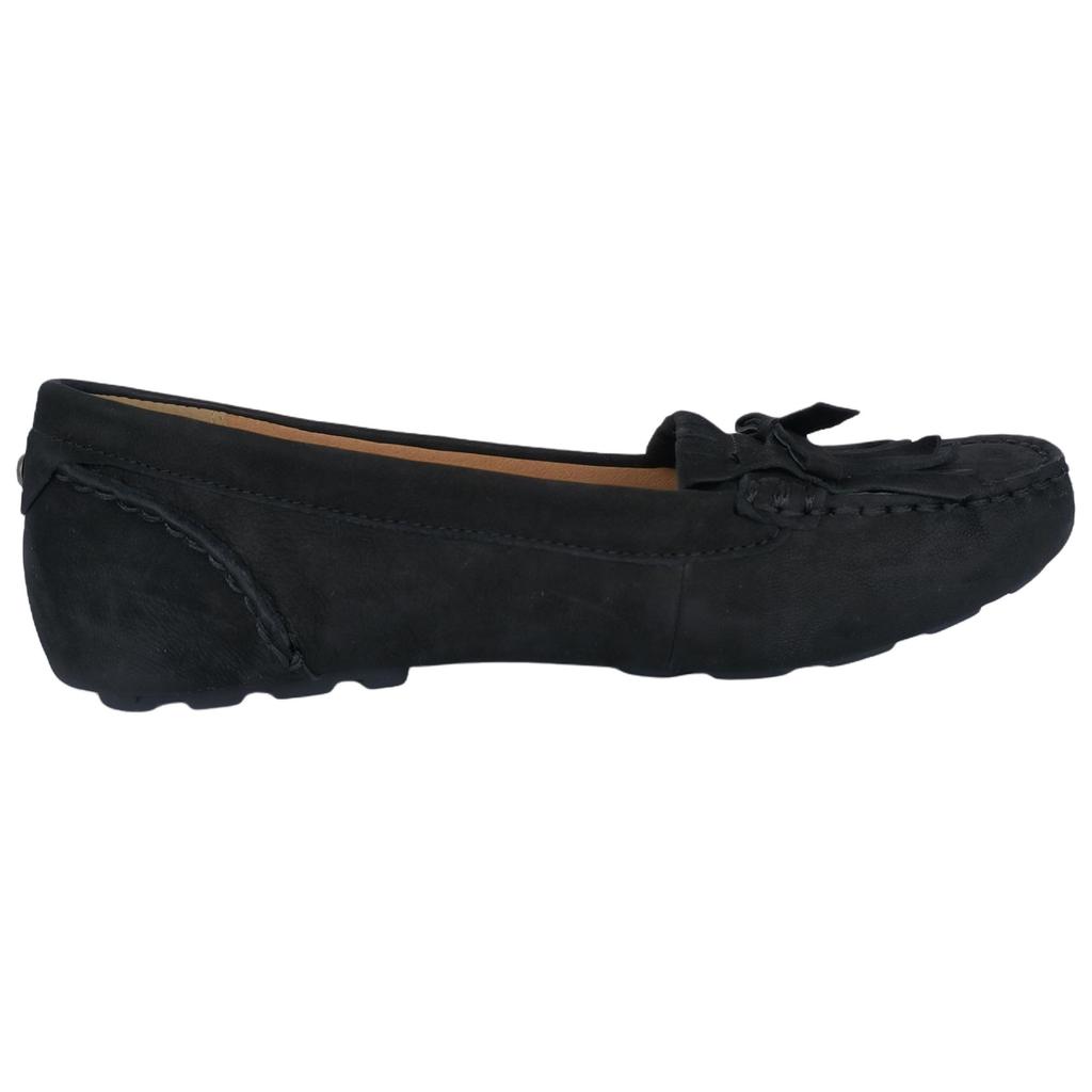 UGG Whitley Driver Skóra Owcza Retro Wygodne Mokasyny Damskie Mokasyny Czarne 1095532-BLK