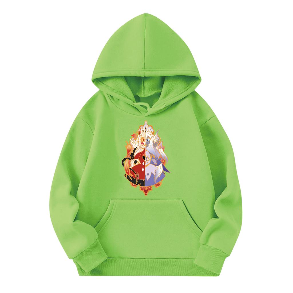 Child Fashion Lightweight Long Sleeve Pullover With Pockets Print Hoodie