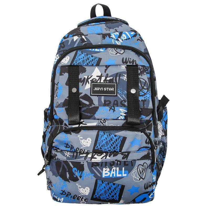 

Рюкзак большой емкости с принтом граффити, мужской рюкзак, легкий школьный рюкзак для студентов, женский дорожный рюкзак синий