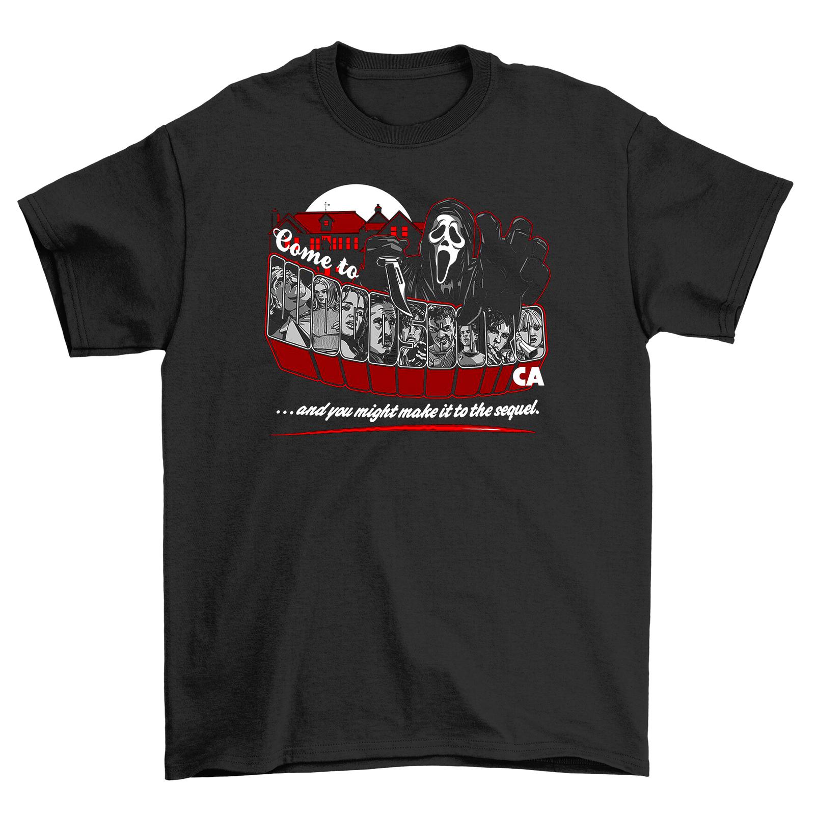 Greetings Woodboro Funny T-Shirt Mens Womens Tees Top - Spooky and Hilarious! 100% Cotton, Unisex Pri 4XL