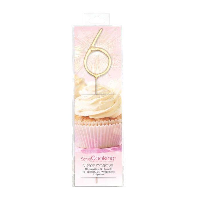 Bougie magique 17,5 cm - chiffre 6