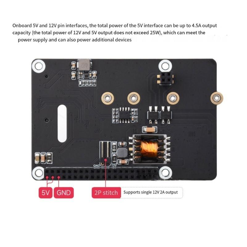 PCIe To M.2 Adapter Power over Ethernet Function For RPi 5 Support NVMe SSD 2230/2242/2260/2280 Fast Speed Read Write