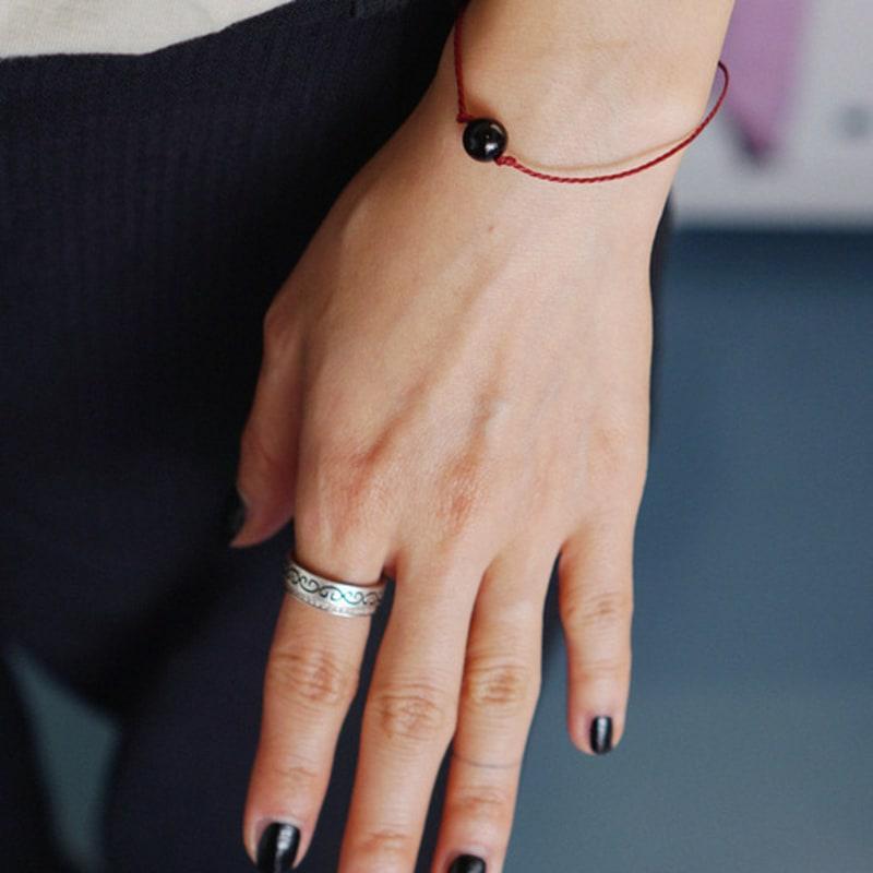 OURPIERRE BLACK BALL ROPE BRACELET