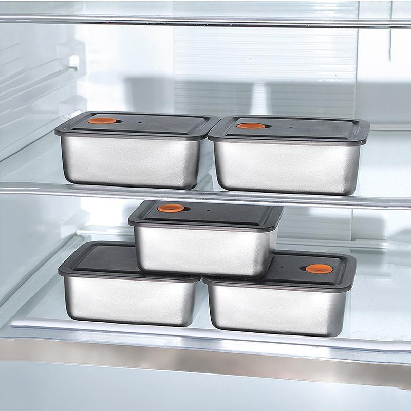 4Pc Stainless Steel Food Storage Containers Set Thickened Leakproof Stackable For Fridge Freezer And Pantry Organization