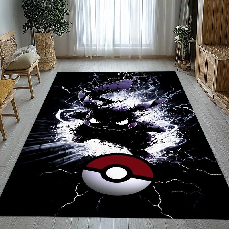 

Kawaii Pokemon Pikachu Cartoon Living Room Non-Slip Area Rug Soft Carpet for Bedroom Kids Playroom Sofa,Home Decor Doormat Gift 40x60cm