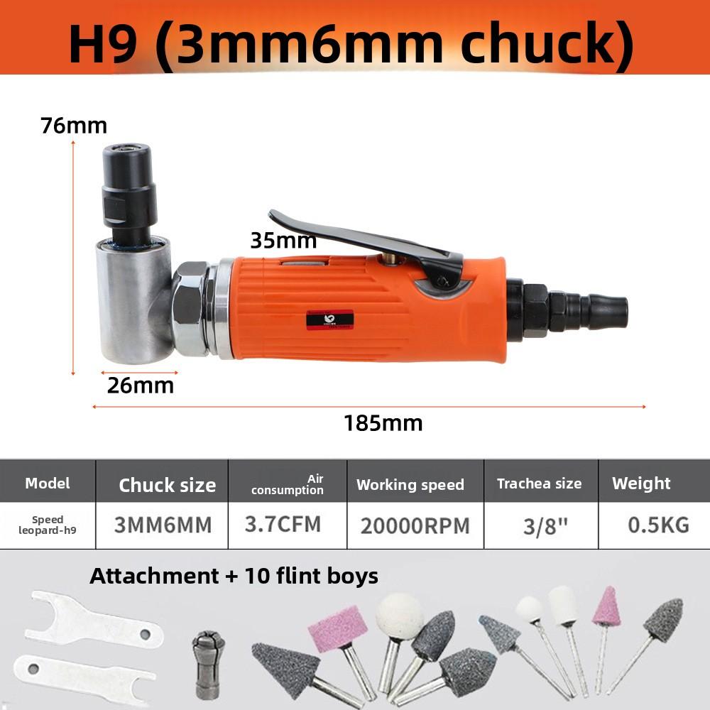 Mini 1/4 Air Angle Die Grinder 90 Degree Pneumatic Grinding Polisher Mill Engraving Machine Carving Tool Kit with Sanding Discs