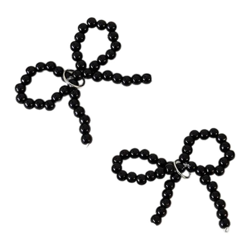 Elegant Pearls Bowknot Shoe Clips Charm Shoes Decoration Adjustable Sizes Fashion Accessory for Women's Footwear