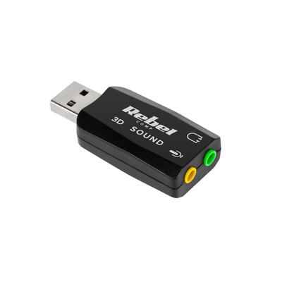 Rebel 3D Sound Virtual 5.1 Sound Plug and Play USB Sound Card
