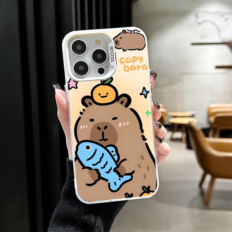 Funny Capybara Cartoon Cute Soft Phone Case for iPhone 15 16 17 Pro Max 17Air 16E 14 Plus 13 12 Mini Shockproof Cover Back Shell