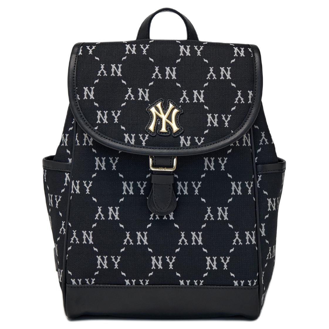 

MLB 26SS Allover Logo Casual Versatile Polyester Backpack Unisex Backpack Black 7ABKM046N-50BKS Basic Set (Bag)