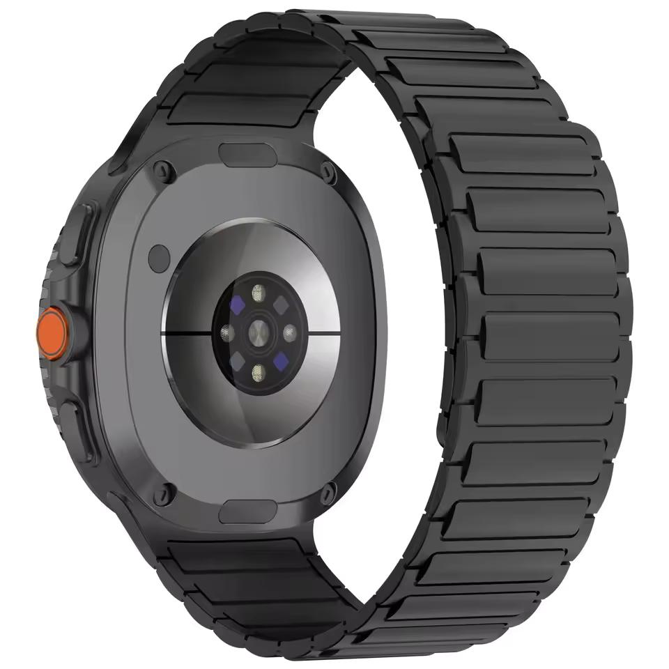 No Gaps Soft Silicone Magnetic Strap for Samsung Galaxy Watch 8 Classic 46mm Sport Band for Galaxy 7/6/5/4 40mm 44mm 45mm 47mm 43mm Curved End Strap