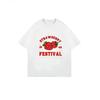 Oversized T-Shirt Black Strawberry Festival Graphic Print With Text A Berry Good Time Casual Wear For Summer Outings And Festivals