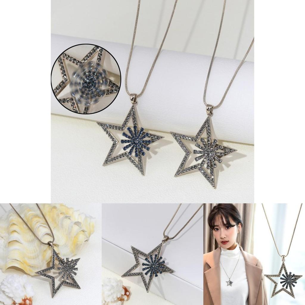 Modern Geometric Star Necklace Unique Alloy Pendant Fashion Jewelry For Gifting