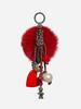 VERRYTASTE Multi Weaving Fur Keyring - Red Fur