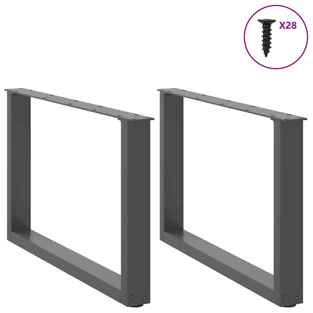 Vidaxl Coffee Table Legs, 2 Pcs, Anthracite, 70X(42-43) Cm, Steel
