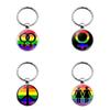 Rainbow Lgbtq Keychain Creative Couple Gift Modern Style Zinc Alloy Key Ring Bag Decoration Xswx4626-1