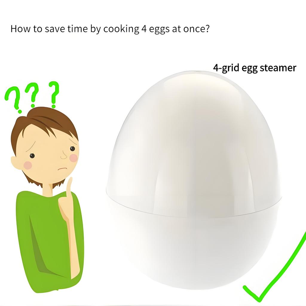 Capacity for 4 Eggs Microwave Egg Steamer Boiler Cooker Easy Quick 5 Minutes Hard Or Soft Boiled Kitchen Cooking Tools
