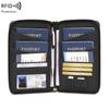 Rfid Shielded Multi Function Passport Holder Vertical Card Wallet Travel Organizer For Cash Cards Id Document Daily Outdoor Use