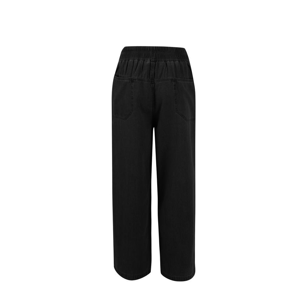 Women's Elastic Waist Loose Denim Wide-leg Pants