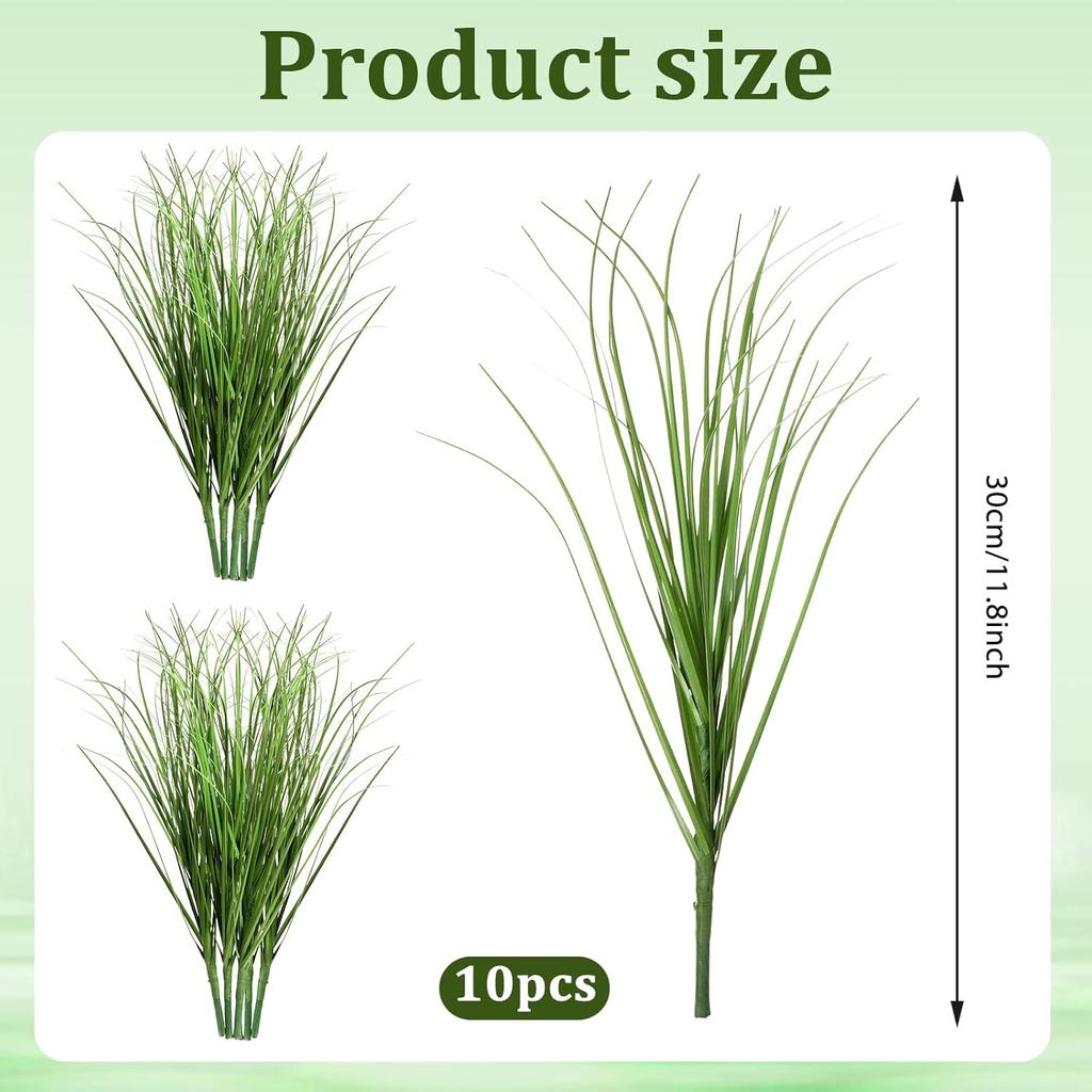 10 PCS Artificial Plants Onion Grass, Faux Shrubs Wheat Grass Greenery Stems Onion Grass-Greenery Faux Greenery Stems for Home Decor, Fake Tall