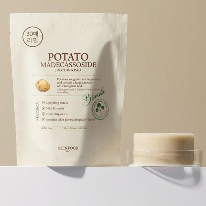 SKINFOOD [Trace Calming] Potato Madecassoside Pads 30 Sheets Refill Potato