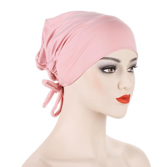 Women Turban Hat Pre Tied Drawstring Wrap Headscarf Sleep Hair Cover Skull Cap Chemo Cancer Headwear