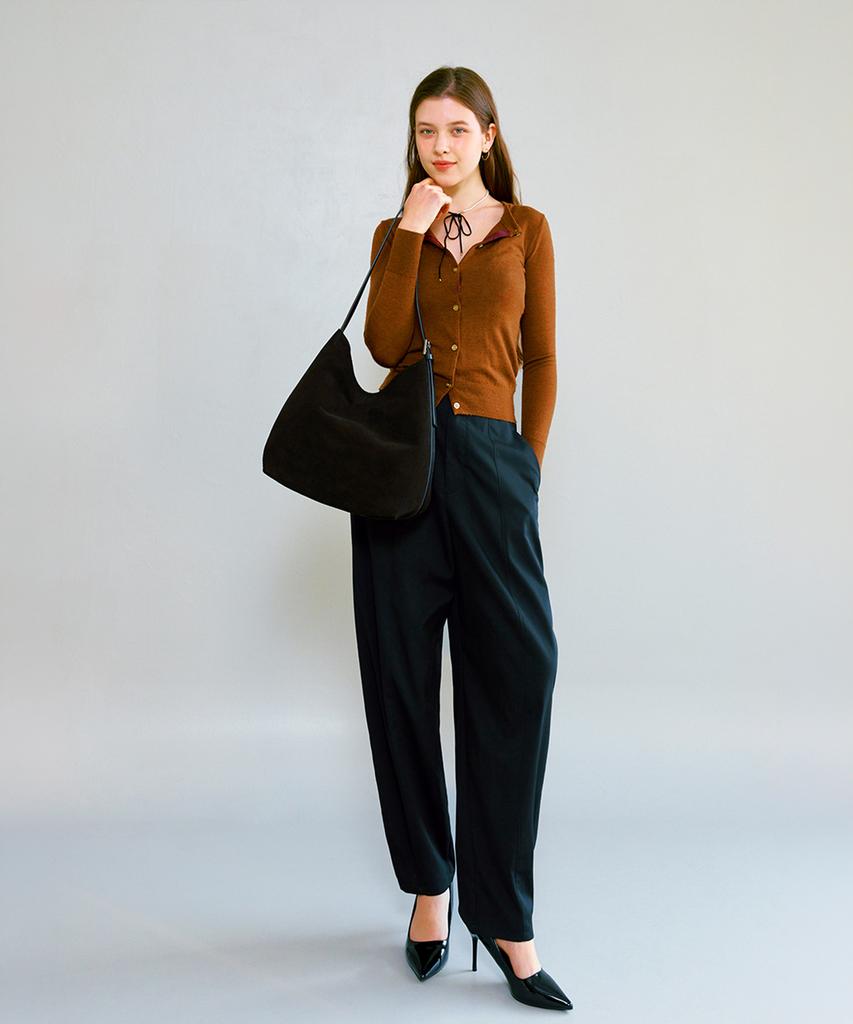 Clave Lily Suede Dark Brown Tote Bag