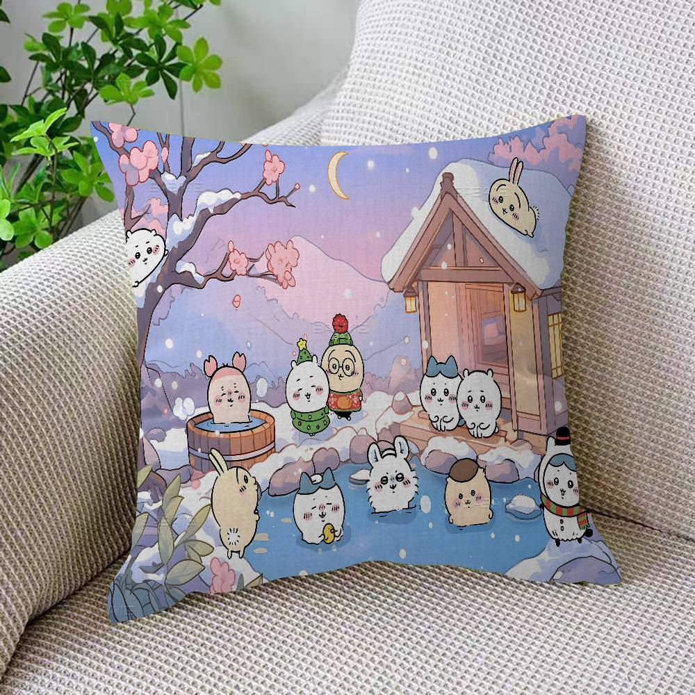 Cute Cartoon C-Chiikawas Pillow Cushion Cover Pillowcase Living Room Sofa Home Decor