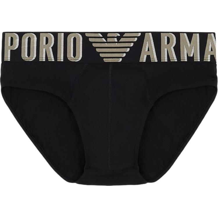 Emporio Armani Ss25 Хлопковые эластичные трусы-слипы Мужское нижнее белье Черные EM000229-AF10772-UC001 S