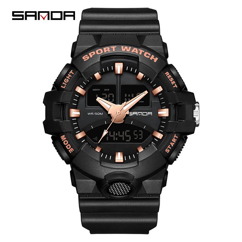Sanda Luminous Unisex Multifunctional Casual Electronic Watch