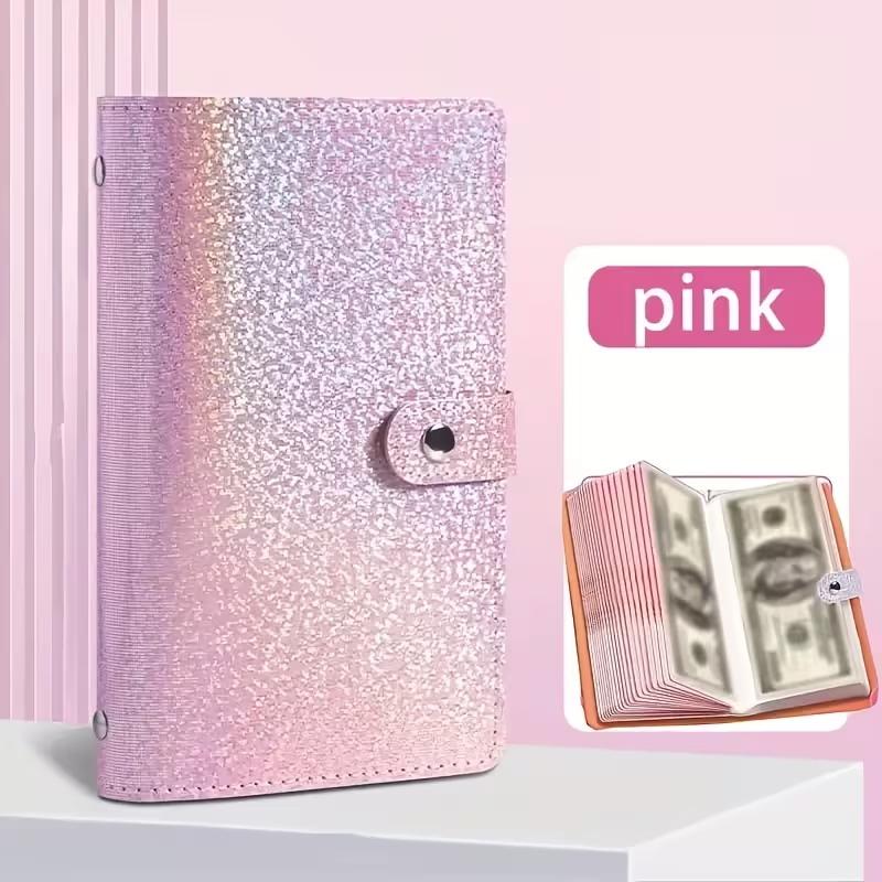 Portable Budget Planner Binder Soft Leather Cash Envelope Wallet A6 Binder Pockets Money Organizer For Budgeting