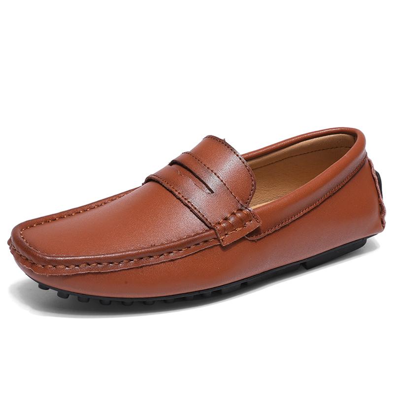 Zapatos de cuero genuino de talla grande, mocasines para hombre, zapatos casuales cómodos, mocasines planos para hombre, calzado para hombre