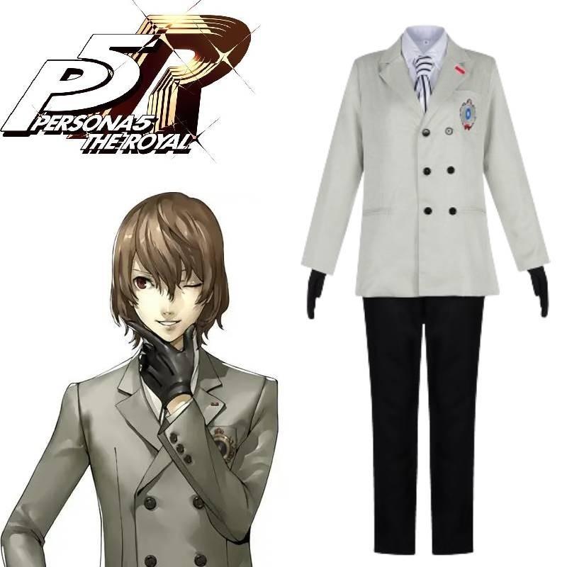 Goro Akechi Cosplay Outfit Polyester Anime Kostüm Für Halloween Und Rollenspiele**