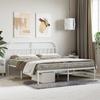 VidaXL Metal Bed Frame with White Headboard 160x200 Cm 353687