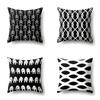 Polyester Pillow Case Car Decoration Home Printed Black and White Geometric Car Cushion Head Cushion Cover