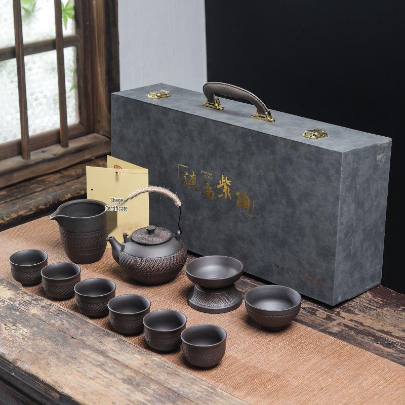 Zhi Shi Purple Clay Ceramic Gongfu Tea Set