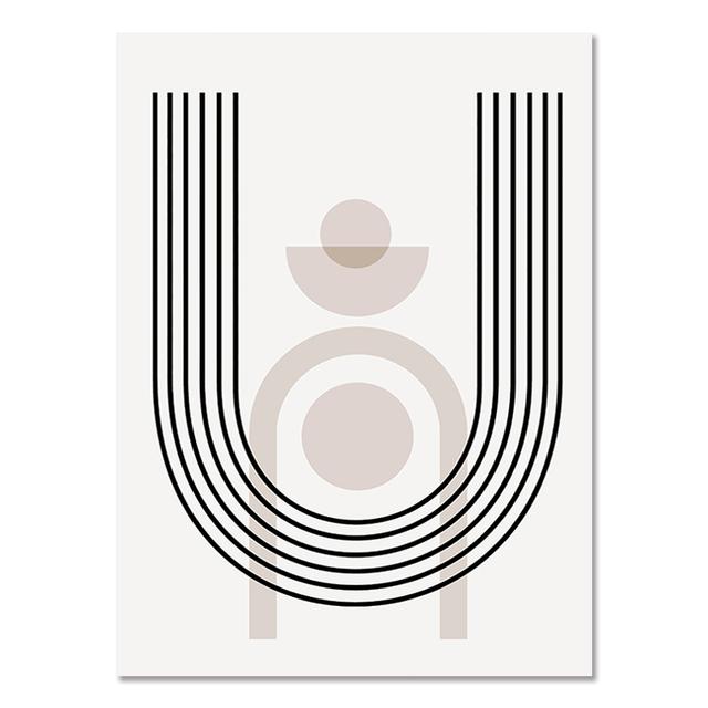 Abstraktní Boho Geometric Line Plakáty Černá Béžová Nástěnná malba Obraz na plátně Obraz pro interiér obývacího pokoje Domácí dekorace