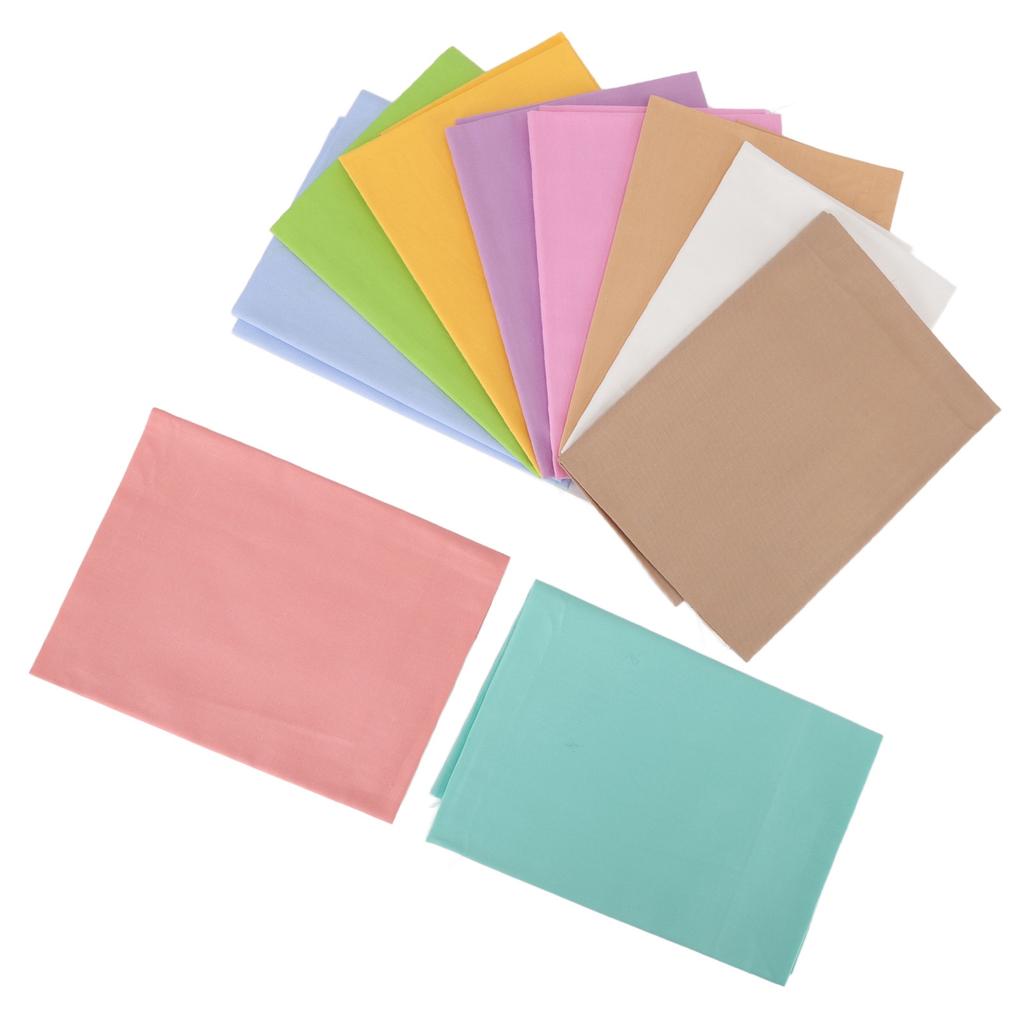 10 Stück Baumwoll-Quiltstoff Uni Köper Näh-Quiltstoffe für DIY Nähprojekte