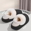 Waterproof Slippers, Anti-slip, Warm, Thick-soled Bags with Heels, and Fluffy Cotton Shoes for Outerwear